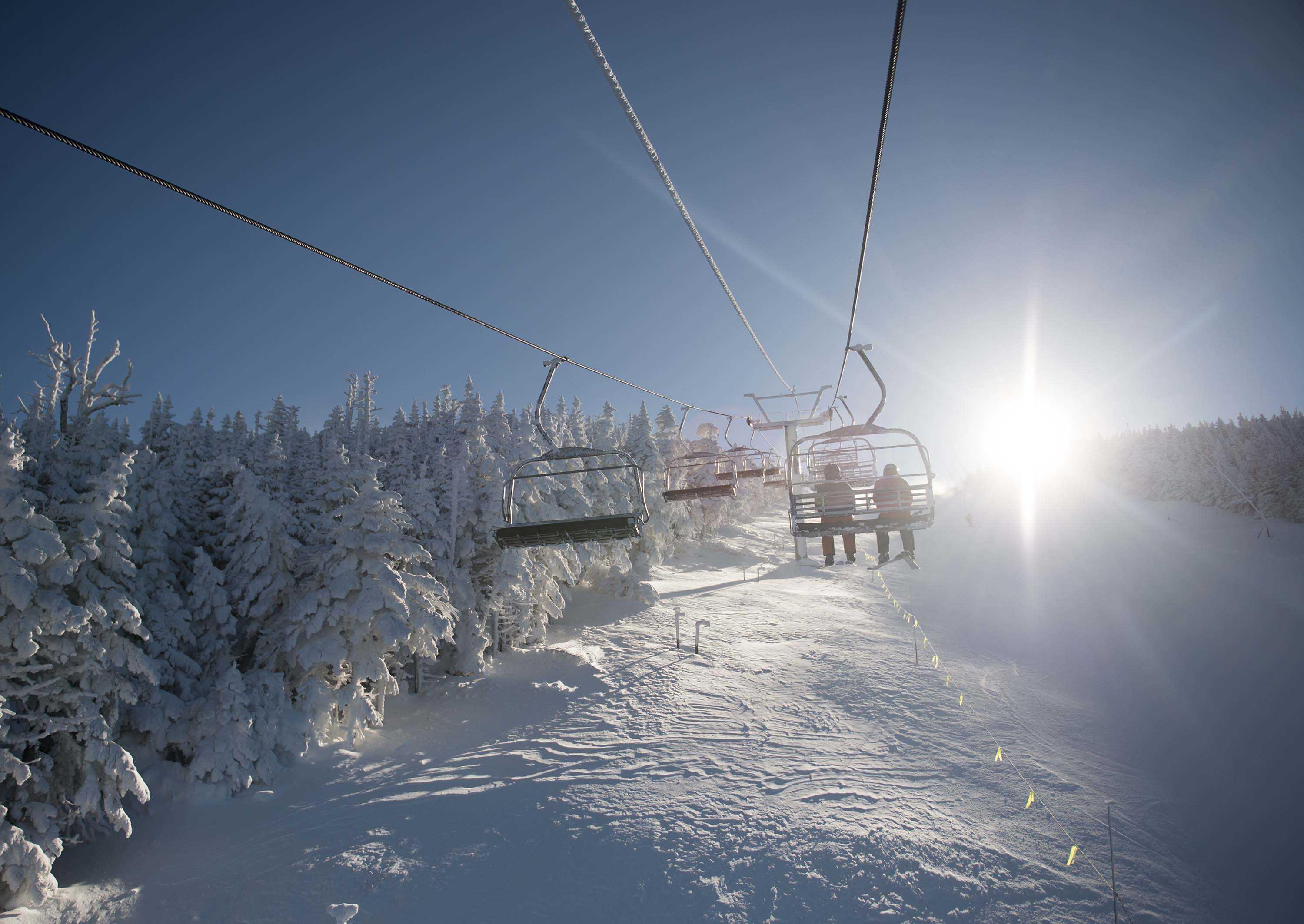 view from cannonball as the sun shines over profile