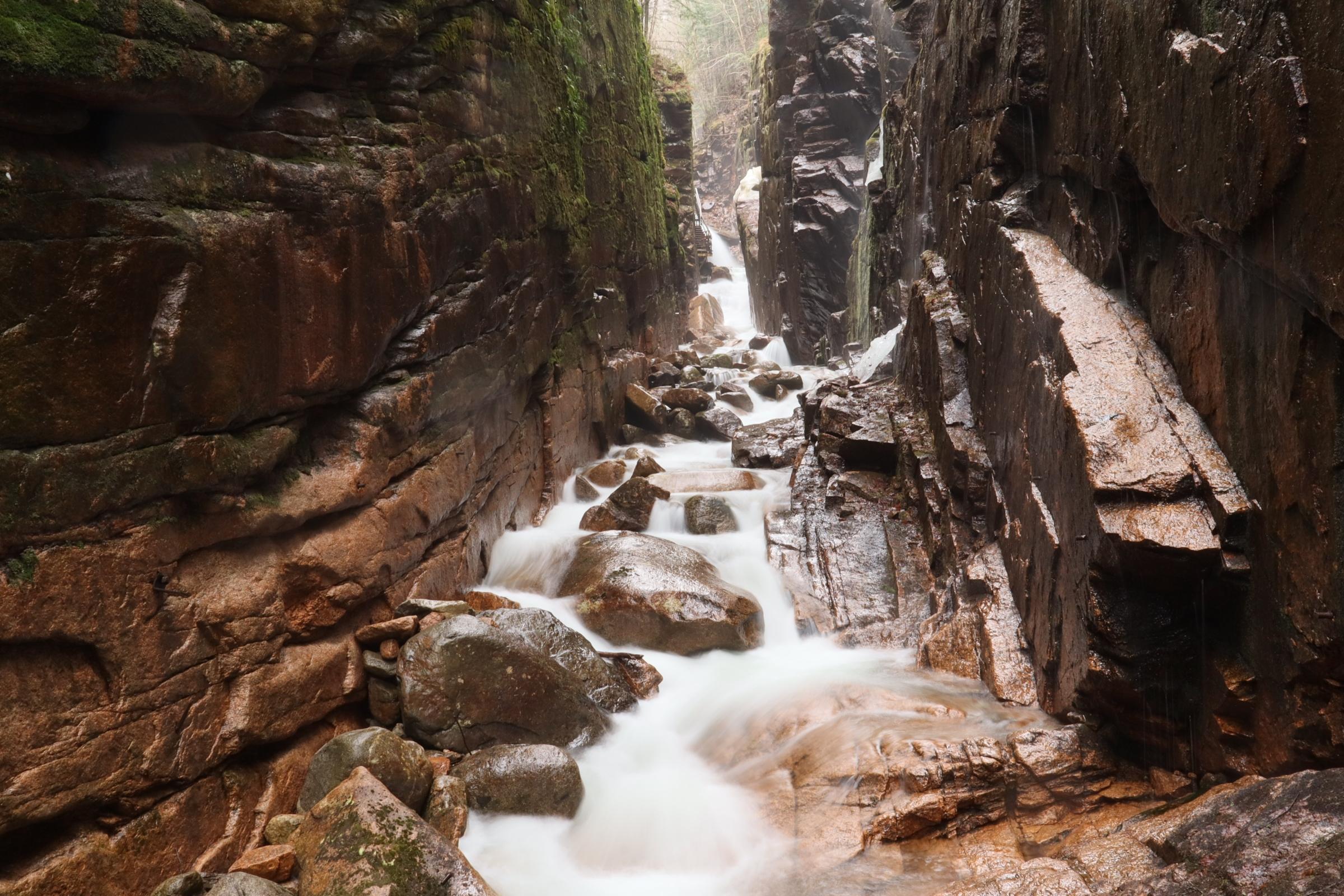 The Flume Gorge without the walkway