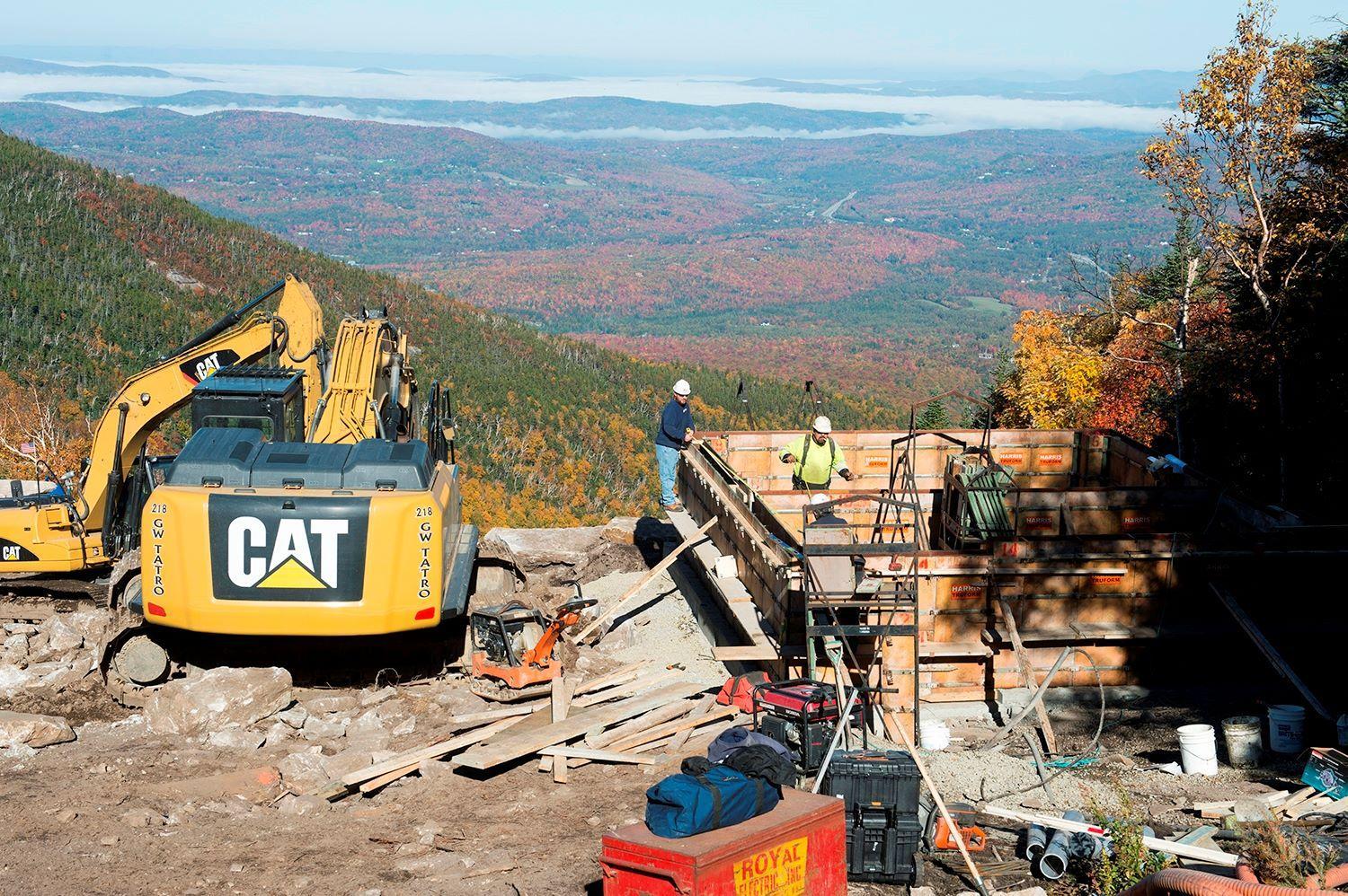 on hill construction project