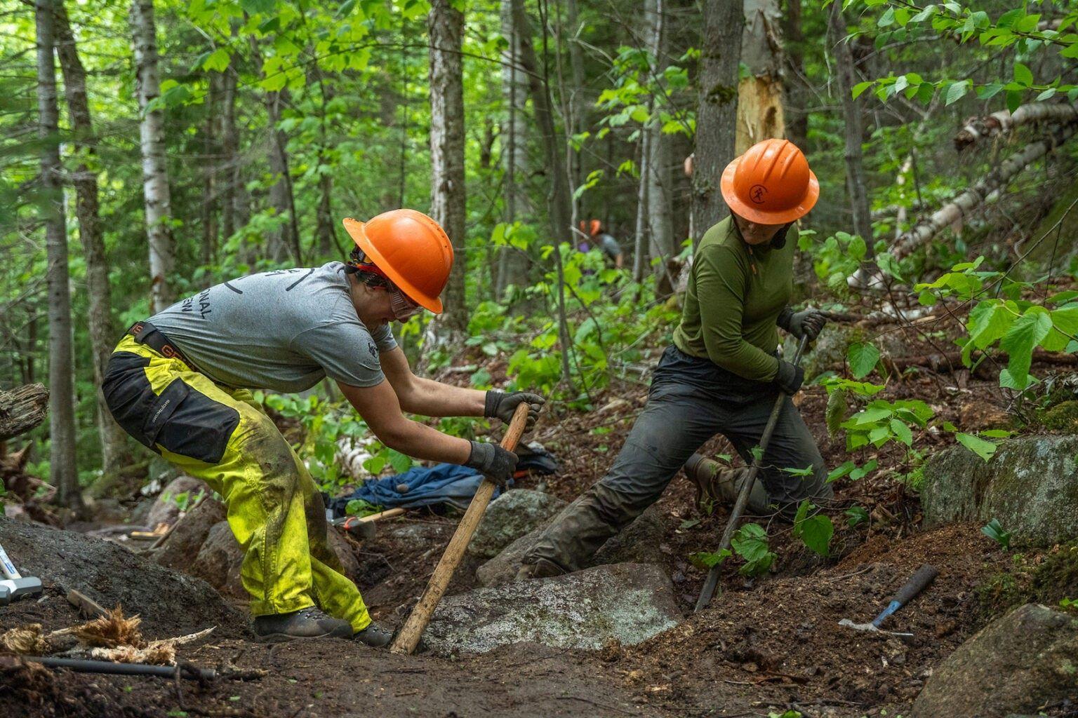 Franconia Ridge trail workers