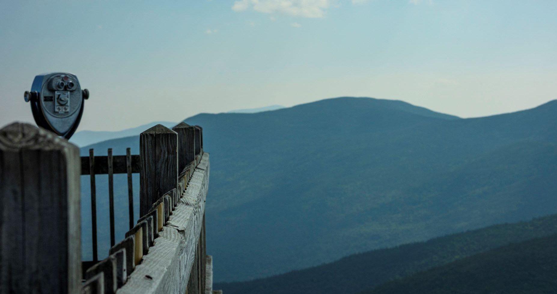view from the observation deck with a telescope