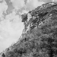 Old Man of the Mountain black and white